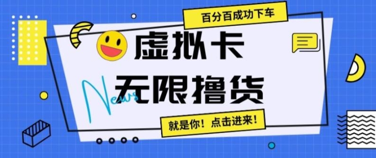 虚拟卡无限撸货，百分百成功下车【仅揭秘】-十一网创