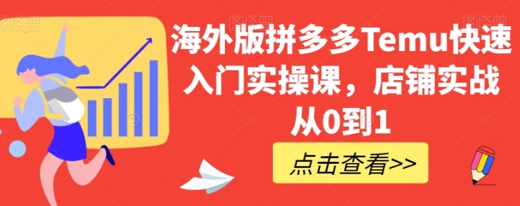 海外版拼多多Temu快速入门实操课，店铺实战从0到1-十一网创