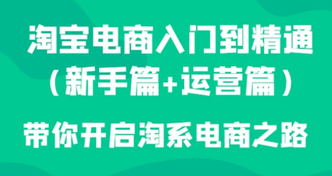淘宝电商入门到精通带你开启淘系电商之路-十一网创