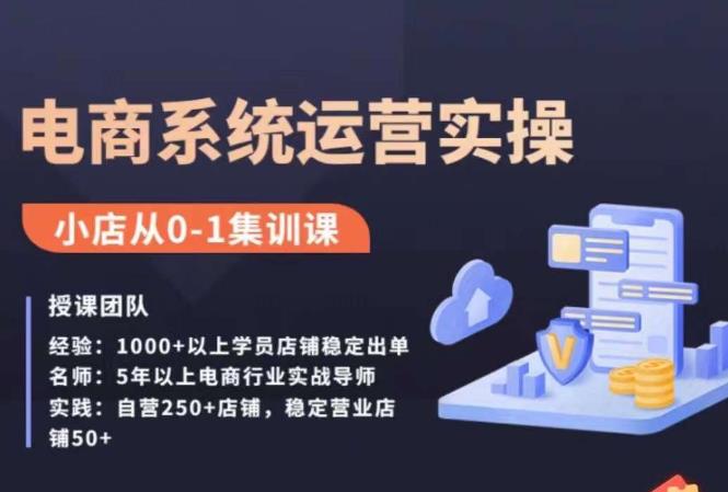 抖店精细化运营全案课，抖音小店从0-1集训营，电商系统运营实操课-十一网创