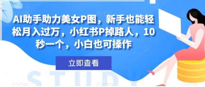 AI助手助力美女P图，新手也能轻松月入过万，小红书P掉路人，10秒一个，小白也可操作-十一网创