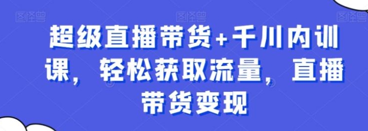 超级直播带货+千川内训课，轻松获取流量，直播带货变现-十一网创