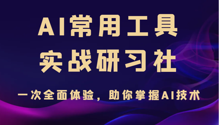 AI常用工具实战研习社，一次全面体验，助你掌握AI技术-十一网创