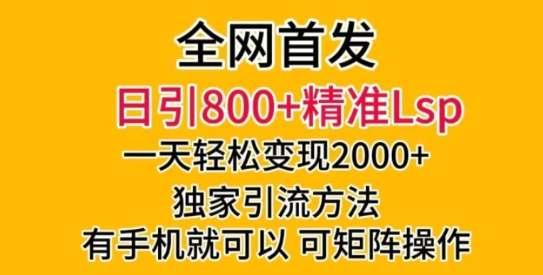全网首发！日引800+精准老色批，一天变现2000+，独家引流方法，可矩阵操作【揭秘】-十一网创