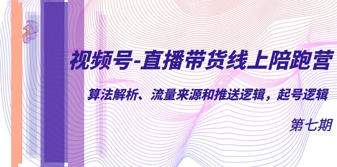 视频号-直播带货线上陪跑营第7期：算法解析、流量来源和推送逻辑，起号逻辑-十一网创