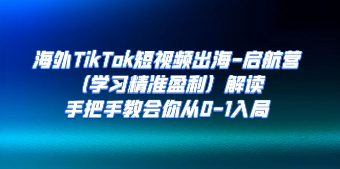 海外TikTok短视频出海-启航营解读，手把手教会你从0-1入局-十一网创