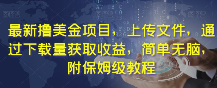 最新撸美金项目，上传文件，通过下载量获取收益，简单无脑，附保姆级教程【揭秘】-十一网创