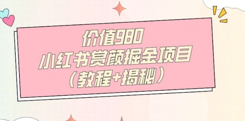 价值980小红书赏颜掘金项目-十一网创