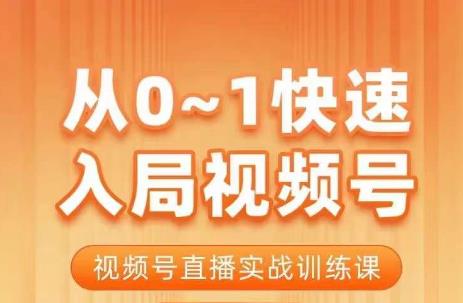 从0-1快速入局视频号课程，视频号直播实战训练课-十一网创