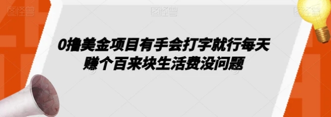 0撸美金项目有手会打字就行每天赚个百来块生活费没问题【揭秘】-十一网创