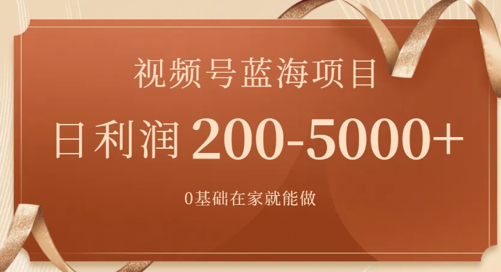 视频号蓝海项目，0基础在家也能做，日入200-5000+【附266G资料】-十一网创