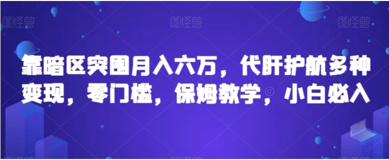 靠暗区突围月入六万，代肝护航多种变现，零门槛，保姆教学，小白必入【揭秘】-十一网创