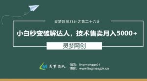 灵梦网创38计之第二十六计：小白秒变破解达人，技术售卖月入5000+-十一网创