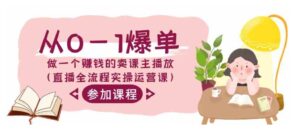 （9032期）从0-1爆单-做一个赚钱的卖课主播放（直播全流程实操运营课）-十一网创