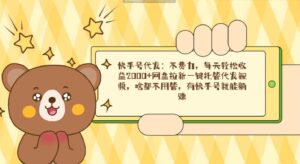 （9092期）快手号代发：不费力，每天轻松收益2000+网盘拉新一键托管代发视频，啥都…-十一网创