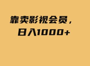 （9509期）靠卖影视会员，日入1000+-十一网创