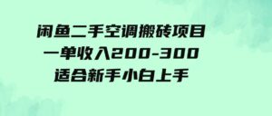 （9539期）闲鱼二手空调搬砖项目，一单收入200-300，适合新手小白上手-十一网创