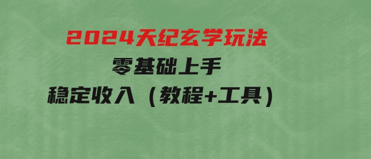 2024天纪玄学玩法，零基础上手，稳定收入（教程+工具）-十一网创