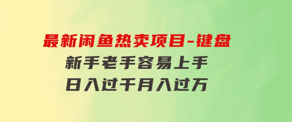 最新闲鱼热卖项目-键盘，新手老手容易上手，日入过千，月入过万-十一网创