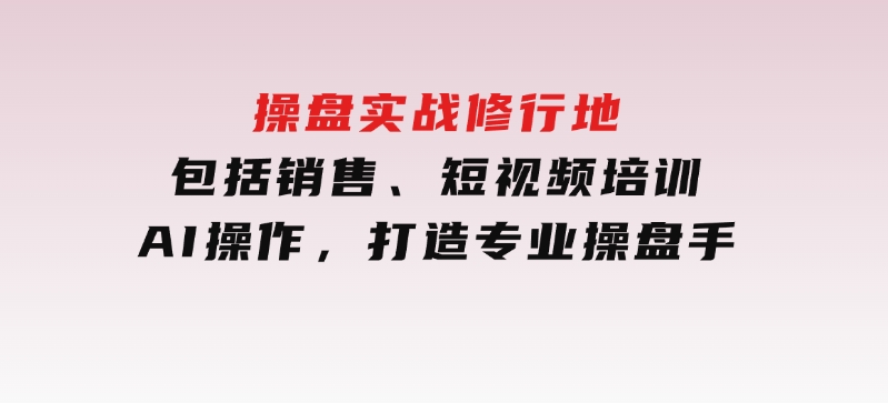 操盘实战修行地：包括销售、短视频培训、AI操作，打造专业操盘手-十一网创