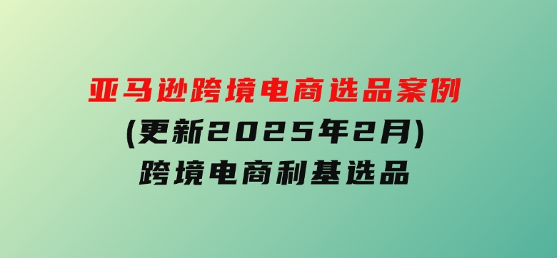 亚马逊跨境电商选品案例(更新2025年2月)，跨境电商利基选品-十一网创
