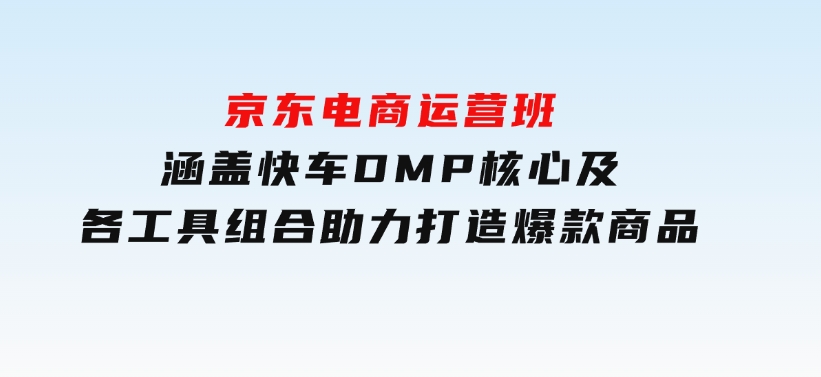 京东电商运营班：涵盖快车，DMP核心及各工具组合，助力打造爆款商品-十一网创