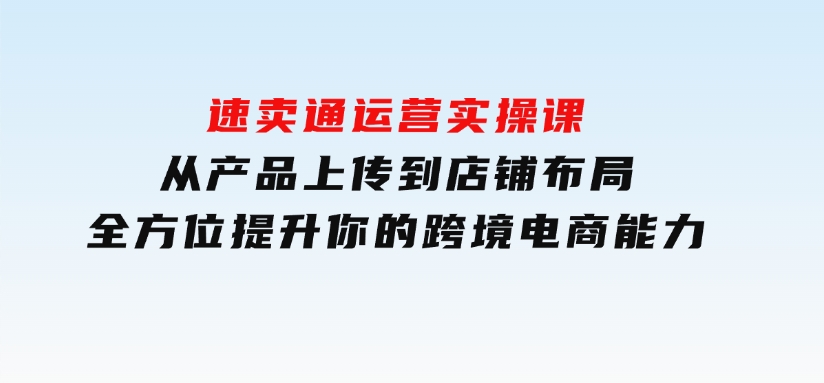 速卖通运营实操课，从产品上传到店铺布局，全方位提升你的跨境电商能力-十一网创