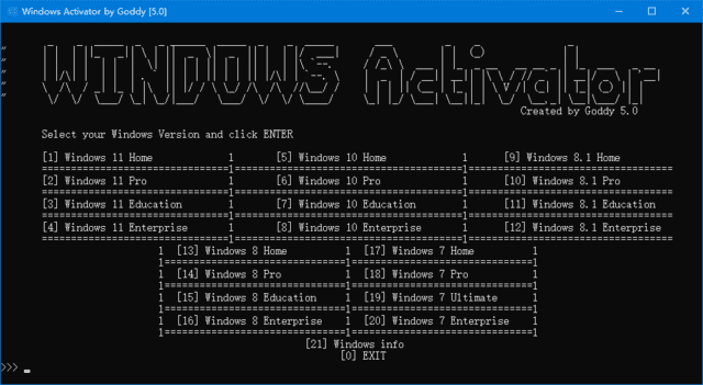 WindowsActivatorbyGoddy(Win11/Win10激活工具)v5.1-十一网创