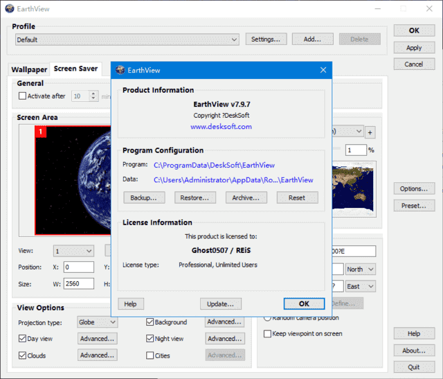 EarthView(提供卫星地球照片作为壁纸)v7.10.0便携版-十一网创