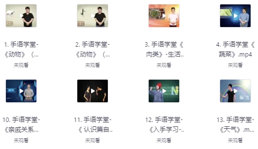 手语自学视频教程-十一网创