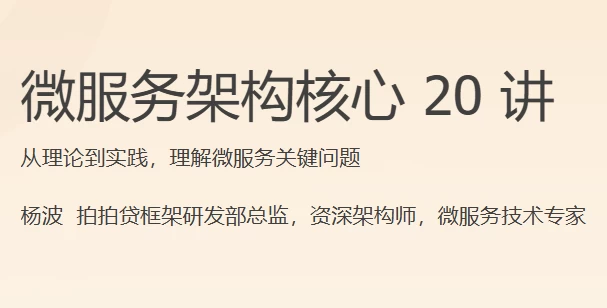 微服务架构核心20讲-十一网创