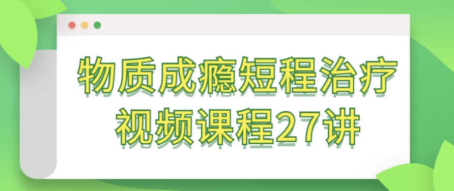 物质成瘾短程治疗视频课程27讲-十一网创