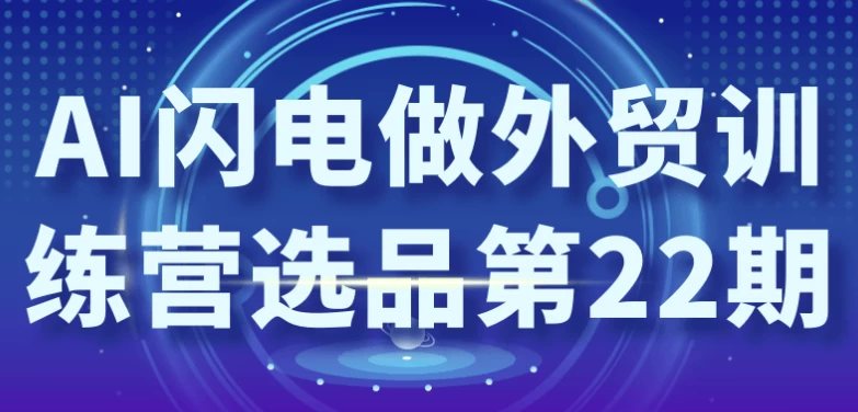 AI闪电做外贸训练营选品第22期-十一网创