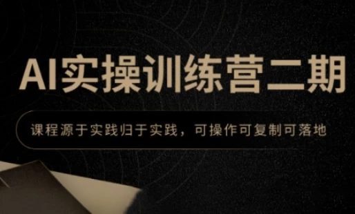 AI实操训练营二期，课程源于实践归于实践，可操作可复制可落地-十一网创