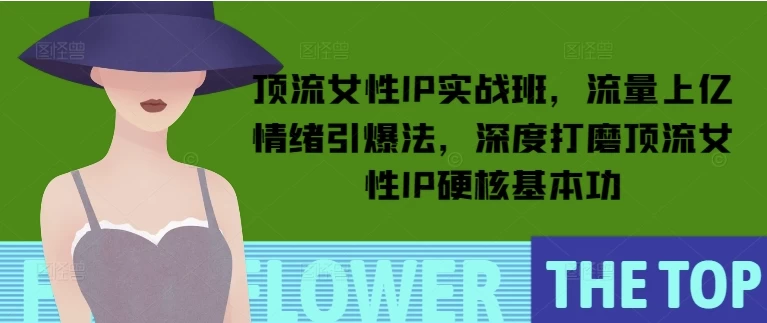 顶流女性IP实战班，流量上亿情绪引爆法，深度打磨顶流女性IP硬核基本功-十一网创