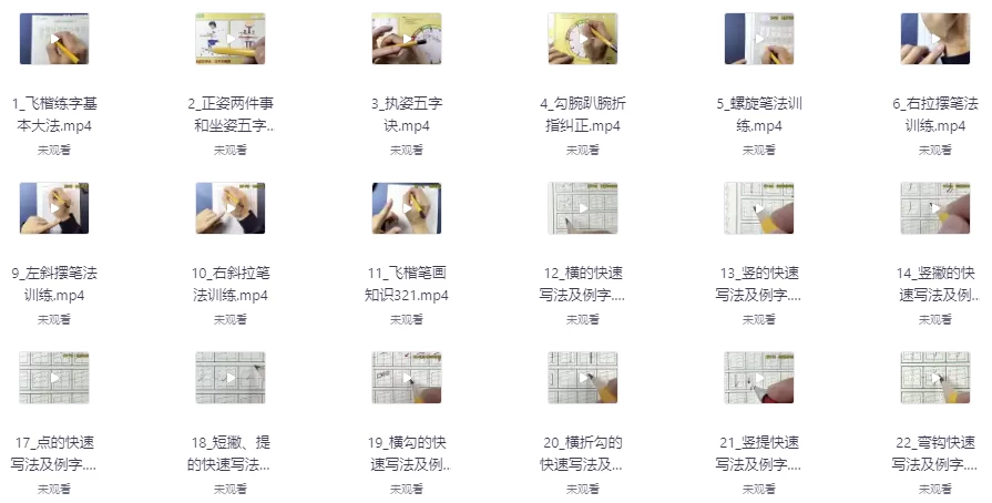 飞楷实用练字“9合1”全体系课-十一网创