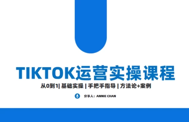 Tiktok运营实操课程，海外版抖音短视频直播带货-十一网创
