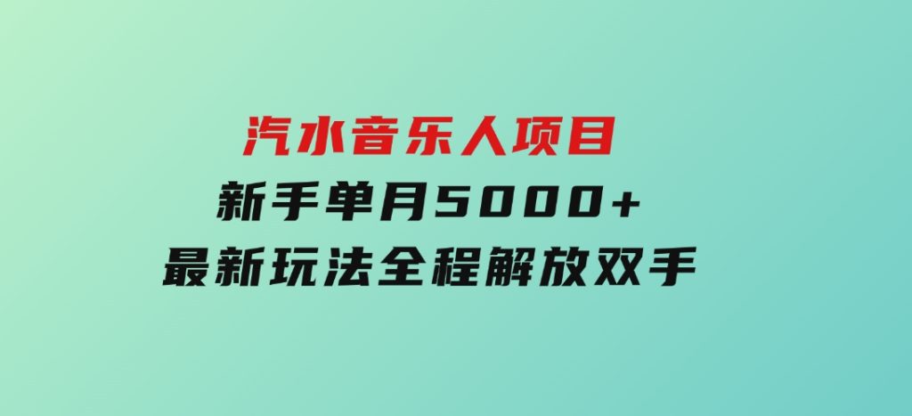 汽水音乐人项目，新手单月5000+，最新玩法全程解放双手-十一网创
