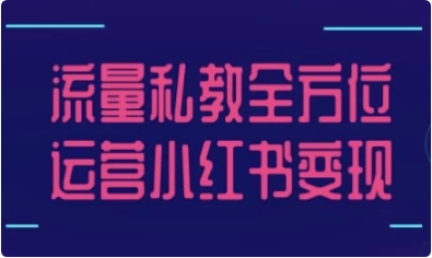 流量私教全方位运营小红书变现-十一网创