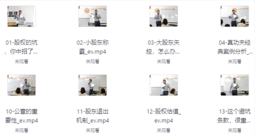 宋俊生全套股权设计高管课（含股权方案工具包）-十一网创