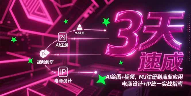 （15245期）3天速成AI绘图+视频，MJ注册到商业应用，电商设计+IP统一实战指南-十一网创