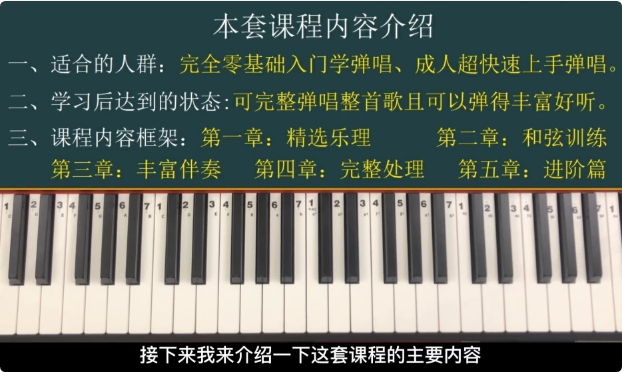 钢琴弹唱100天速成系统课-十一网创