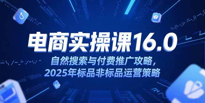 （15262期）淘宝电商运营课16.0，自然搜索与付费推广攻略，2025年标品非标品运营策略-十一网创