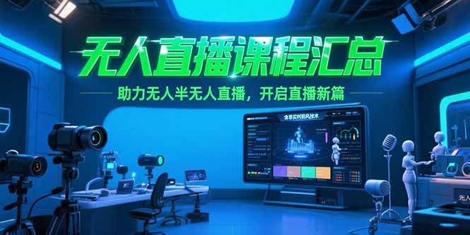 （15218期）无人直播课程汇总，含非实时防风技术，助力无人半无人直播，开启直播新篇-十一网创