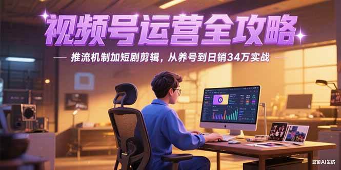 （15217期）2025视频号运营全攻略，推流机制加短剧剪辑，从养号到日销34万实战-十一网创