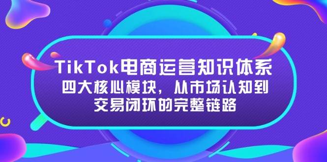 （15065期）TikTok电商运营知识体系：四大核心模块，从市场认知到交易闭环的完整链路-十一网创