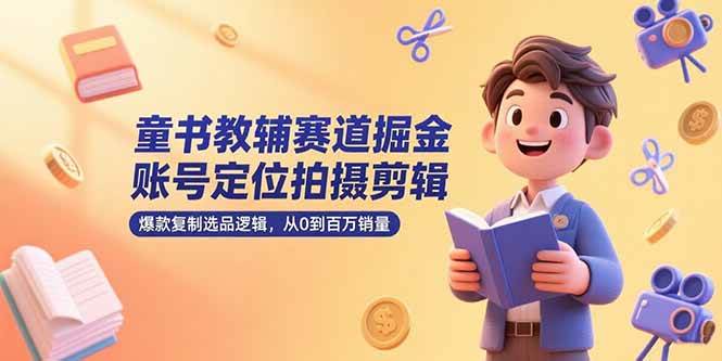 （15326期）童书教辅赛道掘金，账号定位拍摄剪辑，爆款复制选品逻辑，从0到百万销量-十一网创