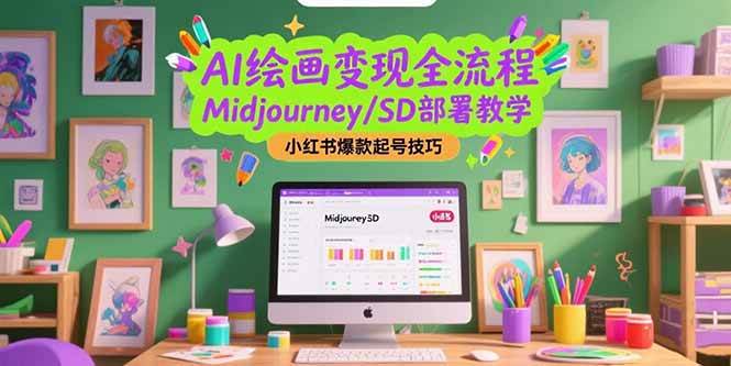 （15324期）AI绘画变现全流程，Midjourney/SD部署教学，小红书爆款起号技巧-十一网创