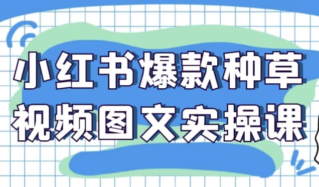 小红书爆款种草视频图文实操课-十一网创