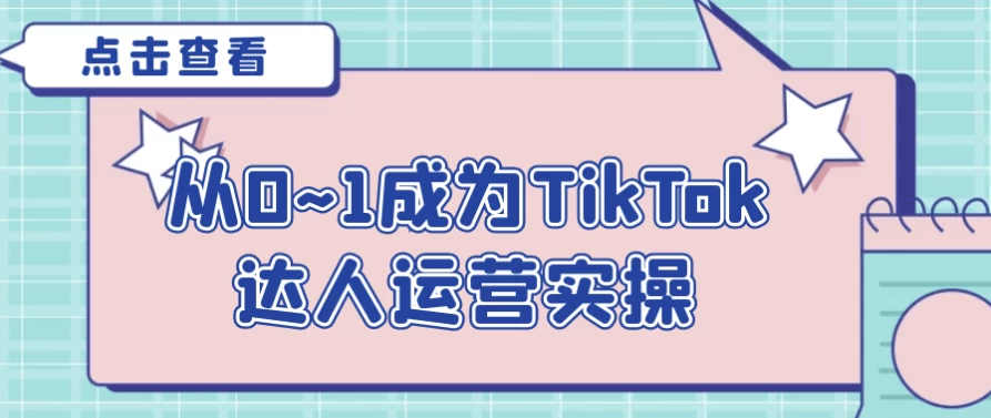 从0~1成为TikTok达人运营实操-十一网创